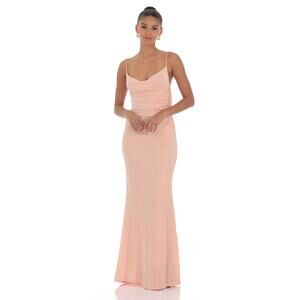 Lucy In The Sky Lace Open Back Maxi Dress Size Medium in Pink